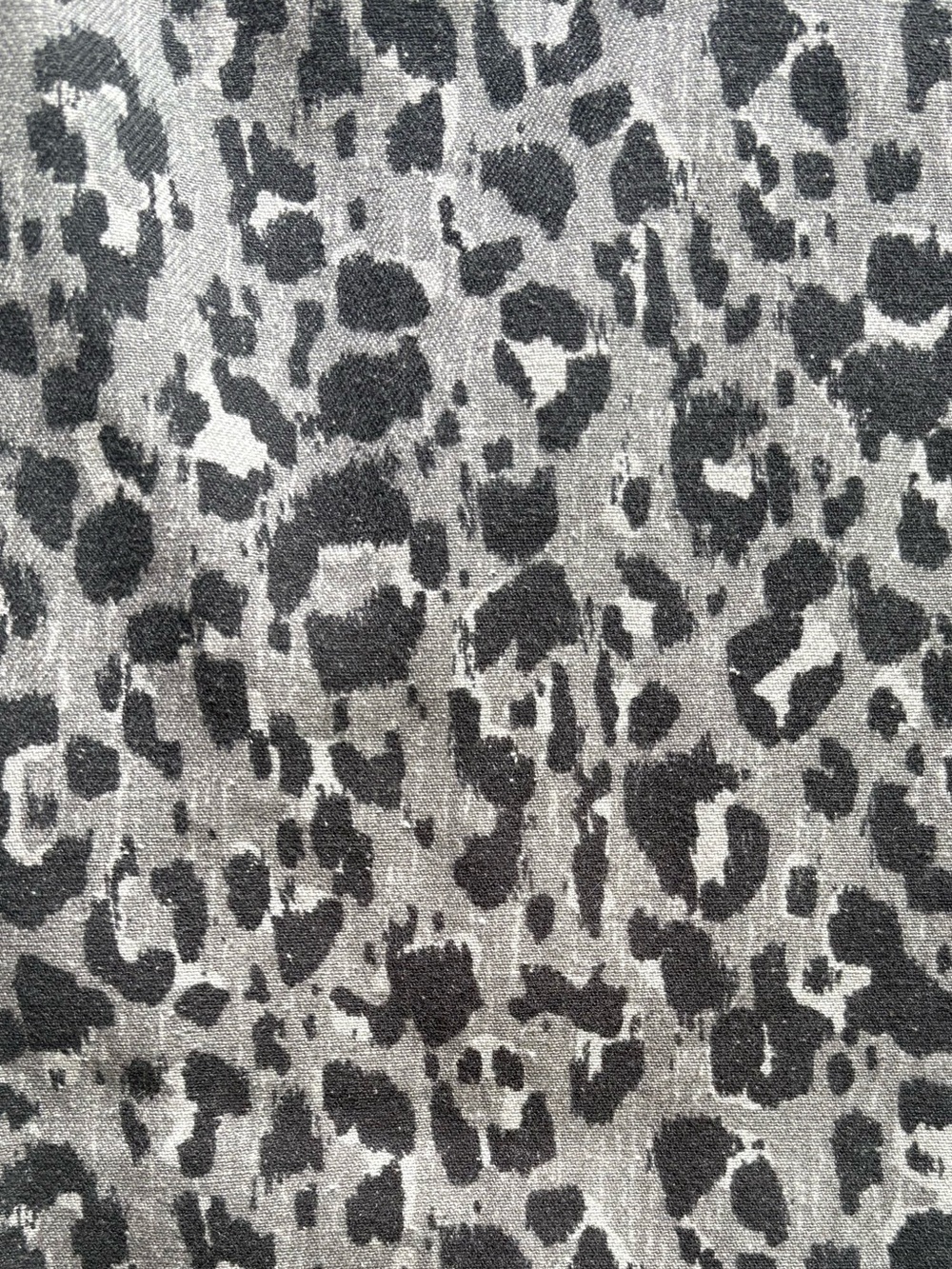 Sézane Timéo Denim Trousers Grey Leopard Print Tapered High-Rise Sz 6/38 - Picture 5 of 8
